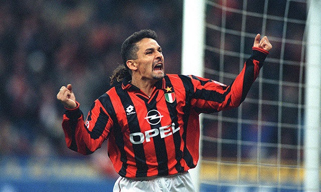Roberto Baggio trong màu áo của AC Milan Roberto Baggio trong màu áo của AC Milan